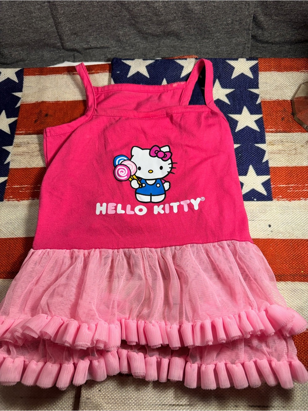 Hello Kitty Hot Pink & Light Pink Tulle Ruffle Dress